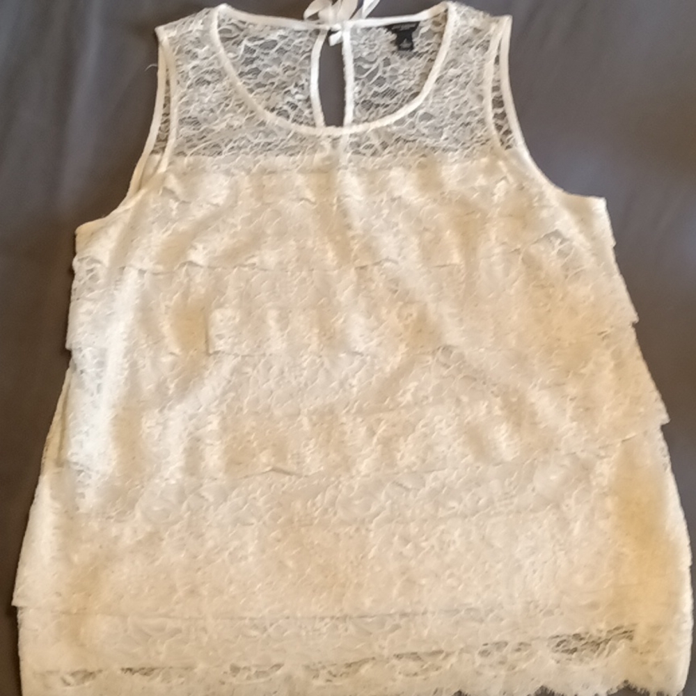 Ann Taylor white lace top